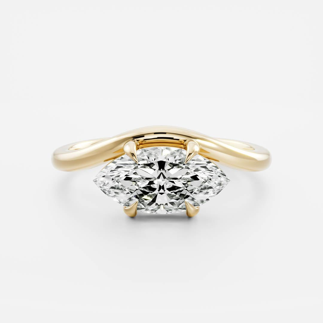East West Solitaire-Marquise Lab Grown Diamond Engagement Ring