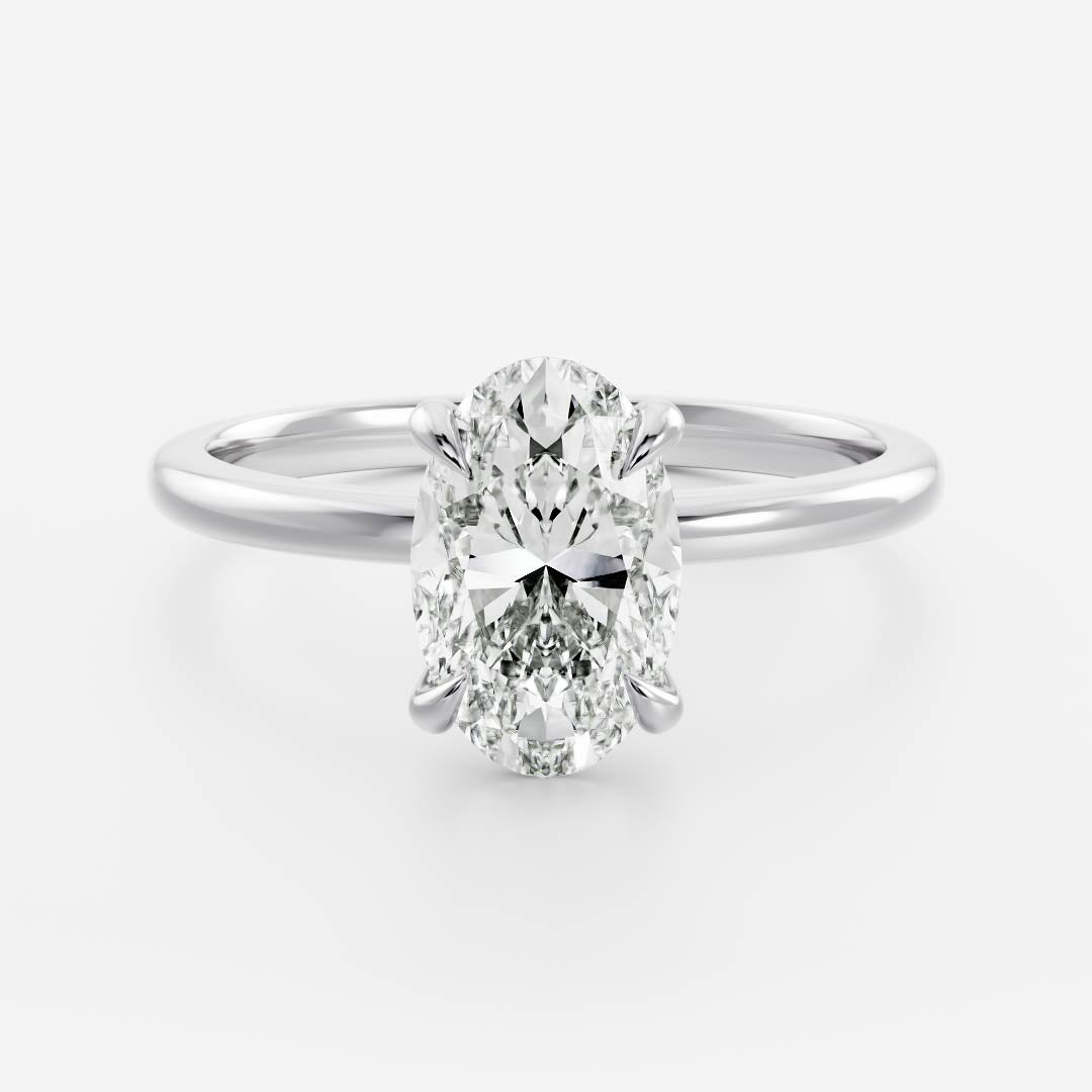 Solitaire- 2.3 CT Oval Moissanite Engagement Ring