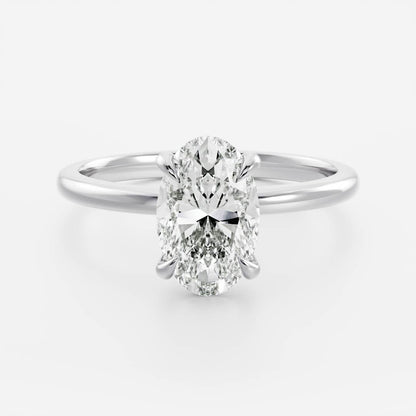 Solitaire- 2.3 CT Oval Moissanite Engagement Ring