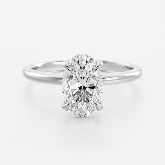 Solitaire- 2.3 CT Oval Moissanite Engagement Ring