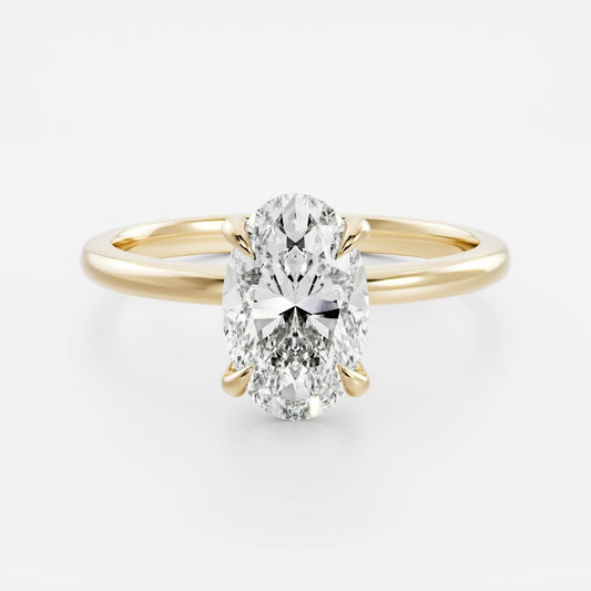 Solitaire- 1.5 CT Oval Moissanite Engagement Ring
