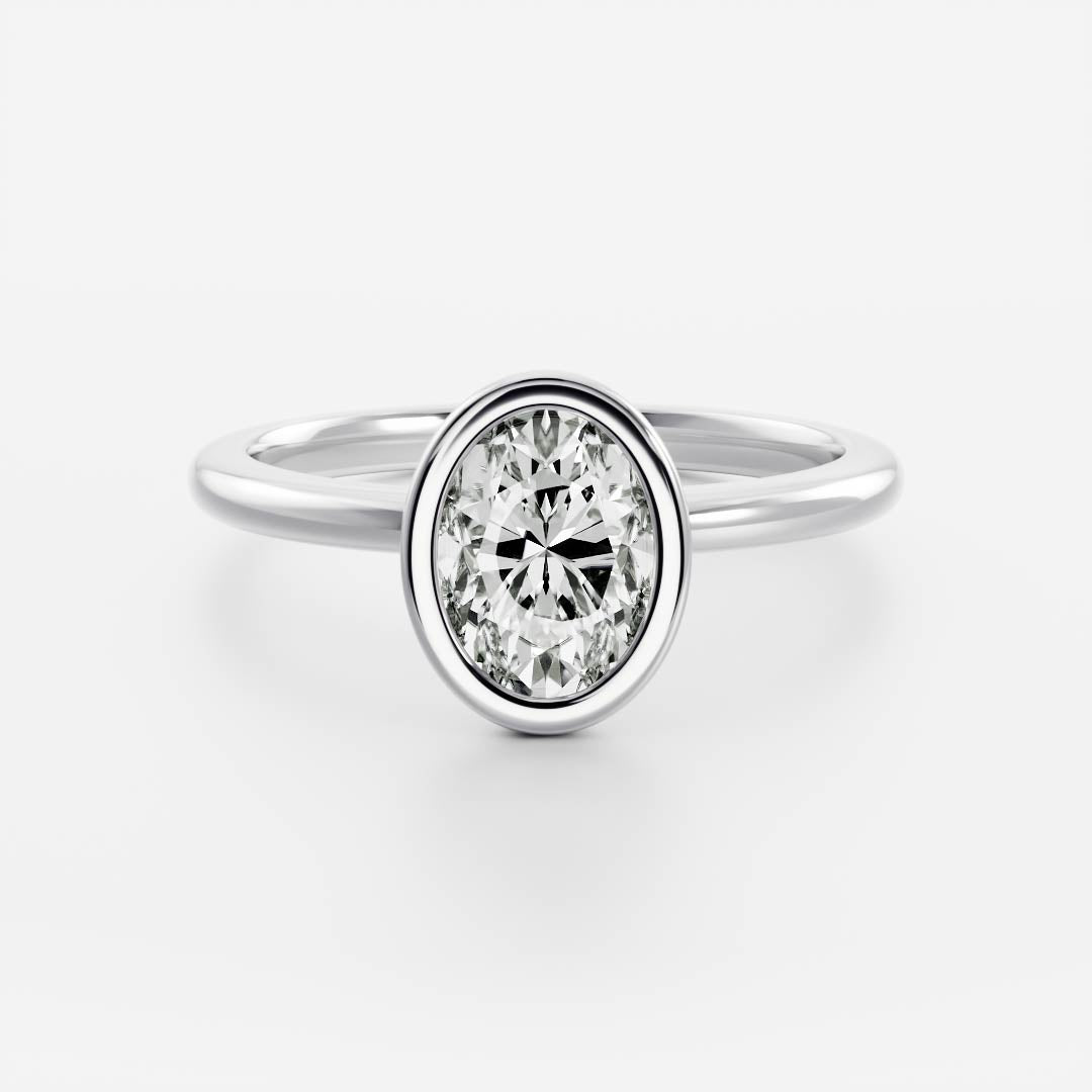 Solitaire-Oval Lab Grown Diamond Engagement Ring