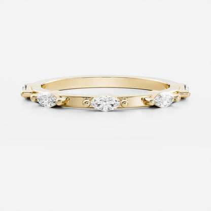 Half Eternity- 0.20 CT Oval Moissanite Wedding Band