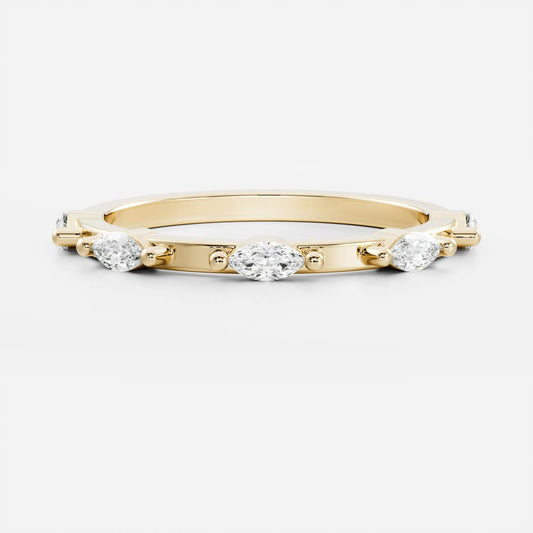 Half Eternity- 0.20 CT Oval Moissanite Wedding Band