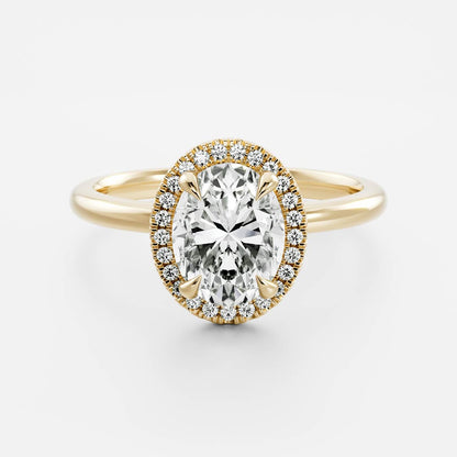 Solitaire- 1.0 CT Oval Moissanite Engagement Ring