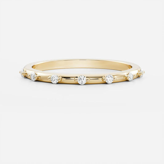 Half Eternity- 0.20 CT Oval Moissanite Wedding Band