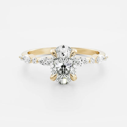 Solitaire- 1.0 CT Oval Moissanite Engagement Ring