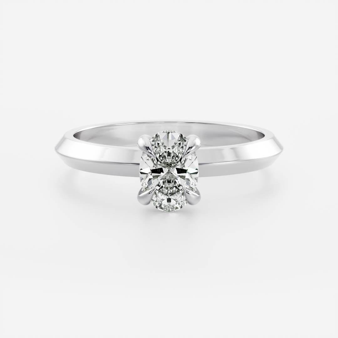 Solitaire- 1.0 CT Oval Moissanite Engagement Ring