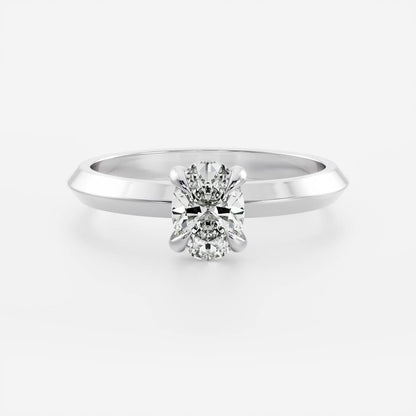 Solitaire- 1.0 CT Oval Moissanite Engagement Ring
