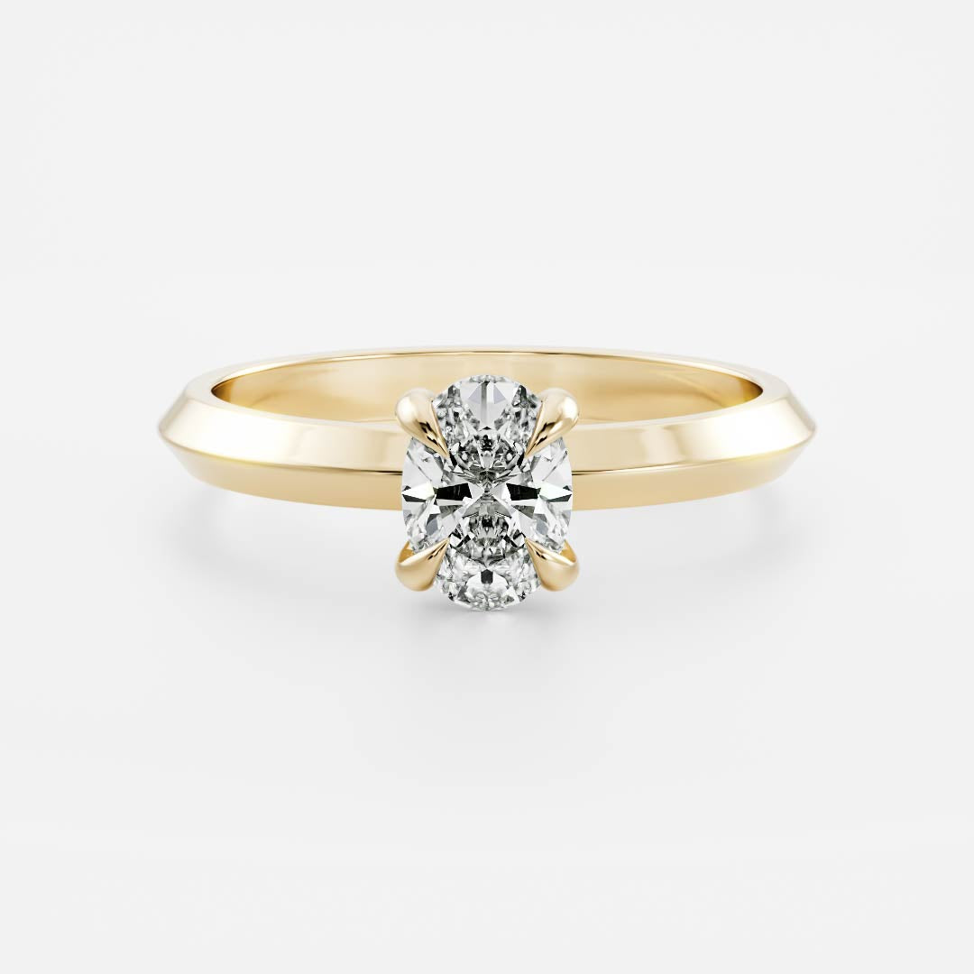 Solitaire- 1.0 CT Oval Moissanite Engagement Ring
