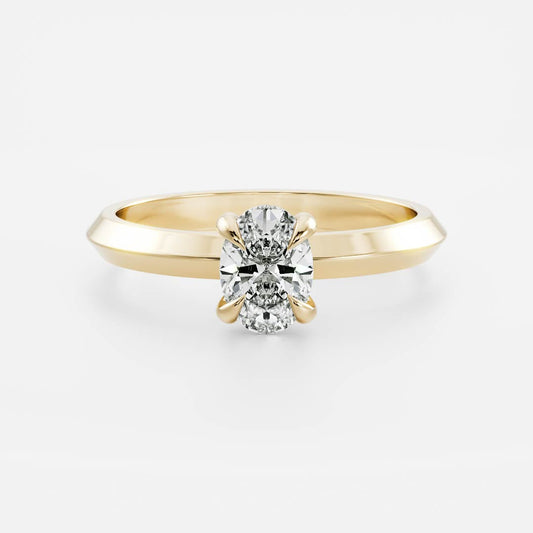 Solitaire- 1.0 CT Oval Moissanite Engagement Ring
