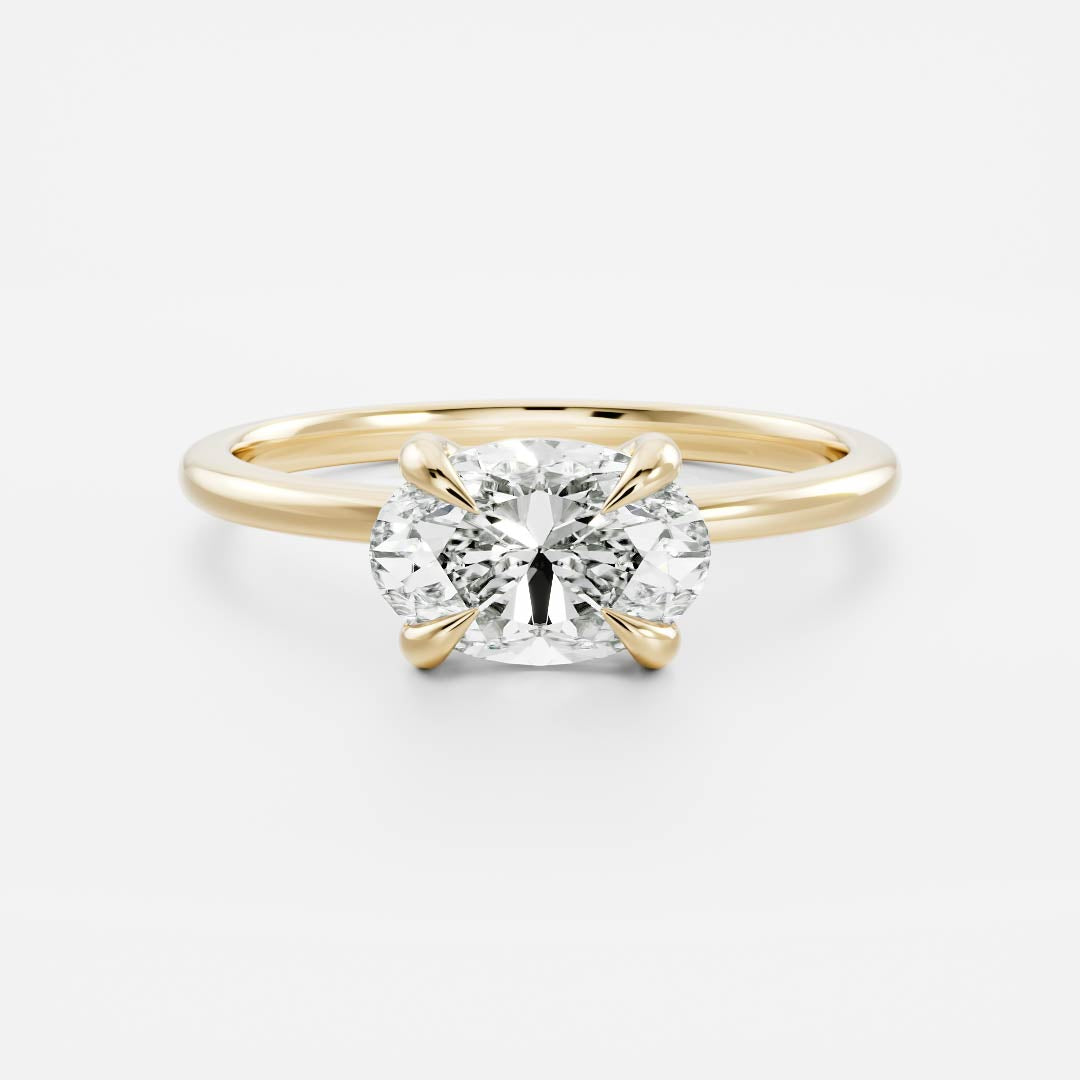 Solitaire- 1.0 CT Oval Moissanite Engagement Ring