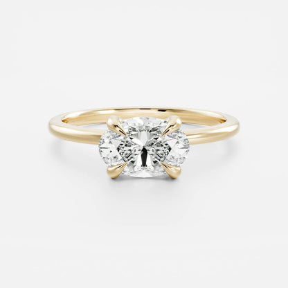 Solitaire- 1.0 CT Oval Moissanite Engagement Ring