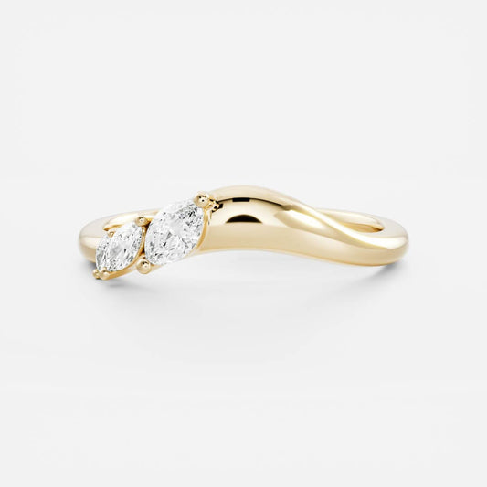 Half Eternity- 0.20 CT Oval Moissanite Wedding Band