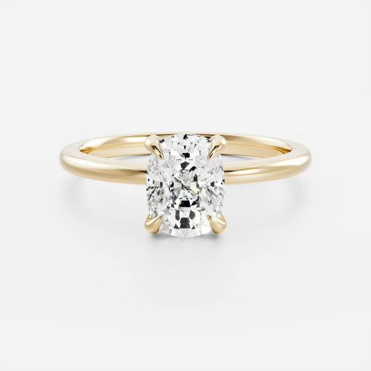 Solitaire- 4.2 CT Elongated Cushion Moissanite Engagement Ring