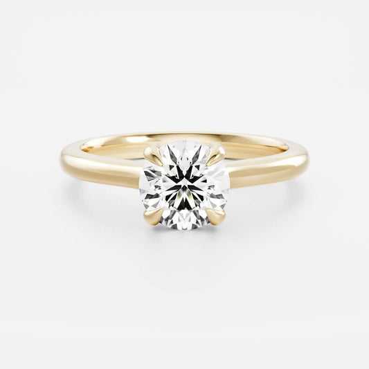 Solitaire Cathedral- 1.5 CT Round Moissanite Engagement Ring