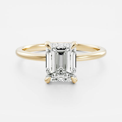 Solitaire- 2.2 CT Emerald Moissanite Engagement Ring