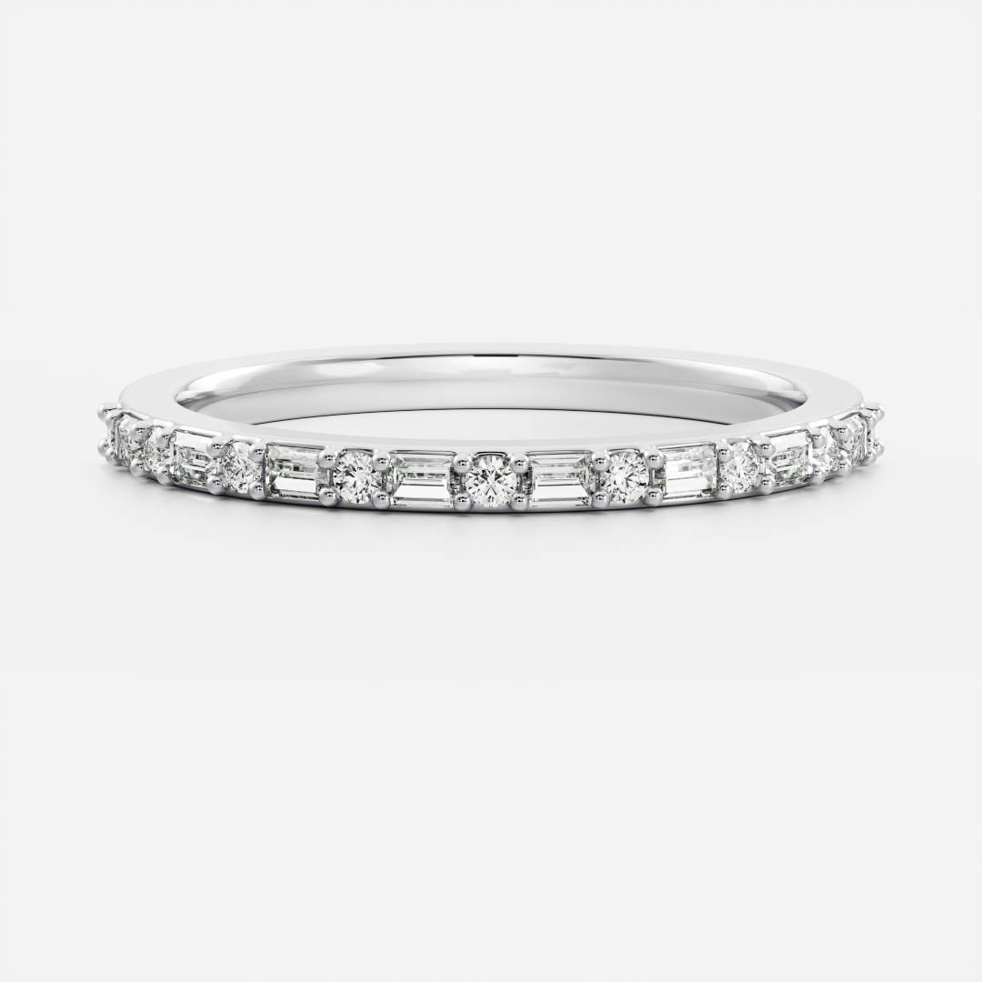 Half Eternity- 0.20 CT Oval Moissanite Wedding Band