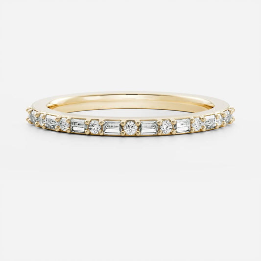 Half Eternity- 0.20 CT Oval Moissanite Wedding Band