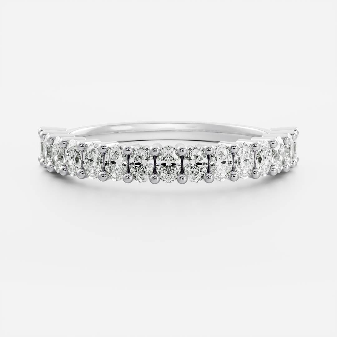 Half Eternity- 0.20 CT Oval Moissanite Wedding Band