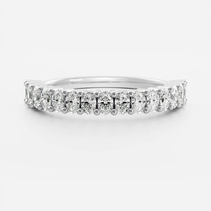 Half Eternity- 0.20 CT Oval Moissanite Wedding Band