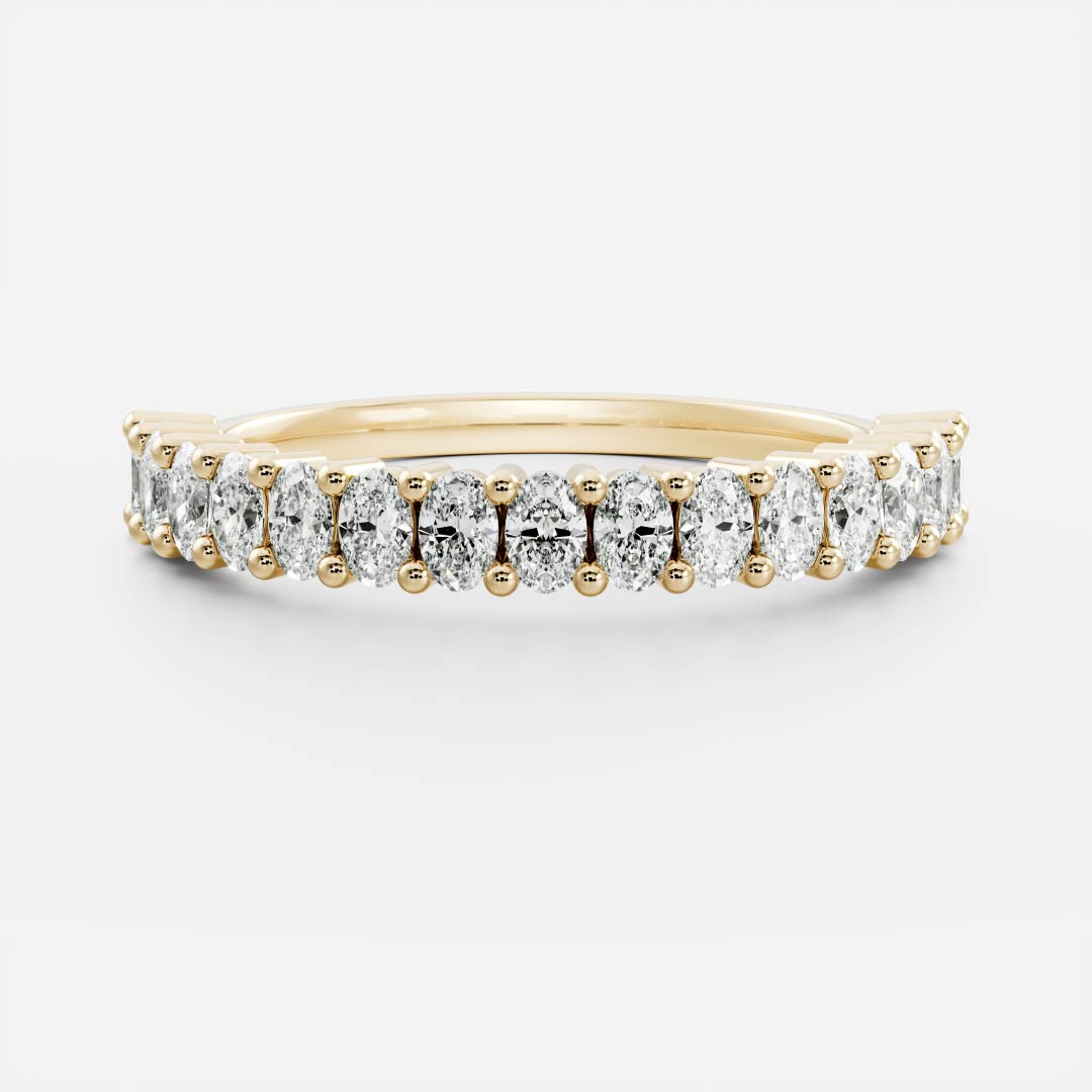 Half Eternity- 0.20 CT Oval Moissanite Wedding Band