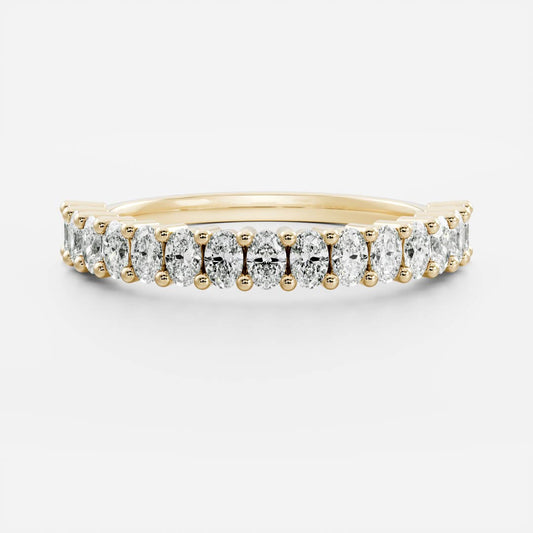 Half Eternity- 0.20 CT Oval Moissanite Wedding Band