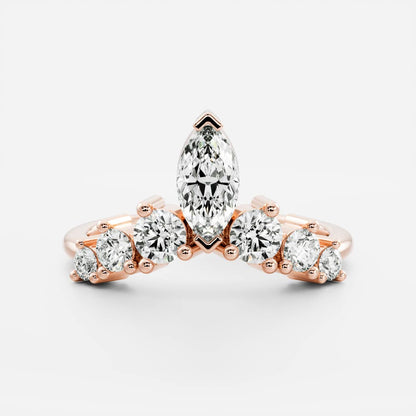 Half Eternity- 0.20 CT Oval Moissanite Wedding Band