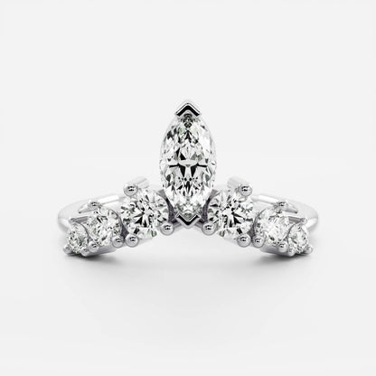 Half Eternity- 0.20 CT Oval Moissanite Wedding Band