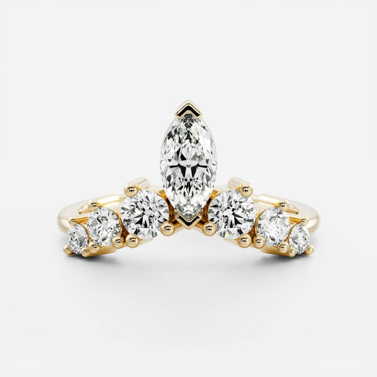 Half Eternity- 0.20 CT Oval Moissanite Wedding Band
