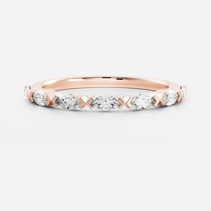 East West Half Eternity- 0.35 CT Marquise Moissanite Wedding Band