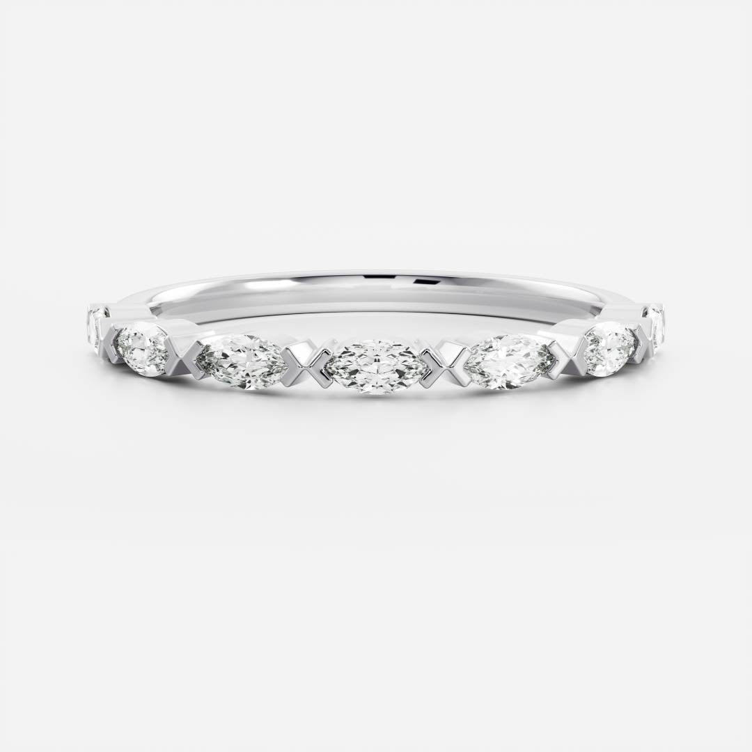 East West Half Eternity- 0.35 CT Marquise Moissanite Wedding Band