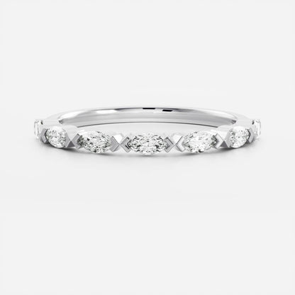 East West Half Eternity- 0.35 CT Marquise Moissanite Wedding Band