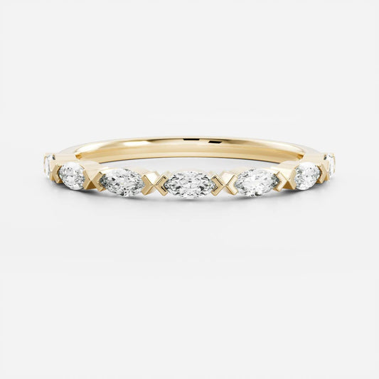 East West Half Eternity- 0.35 CT Marquise Moissanite Wedding Band