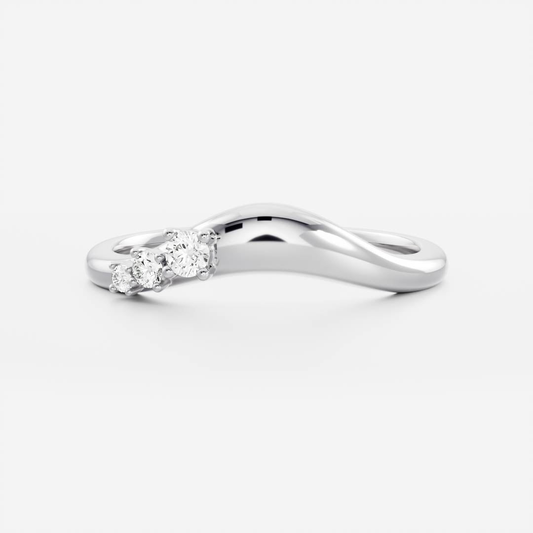 Half Eternity- 0.20 CT Oval Moissanite Wedding Band