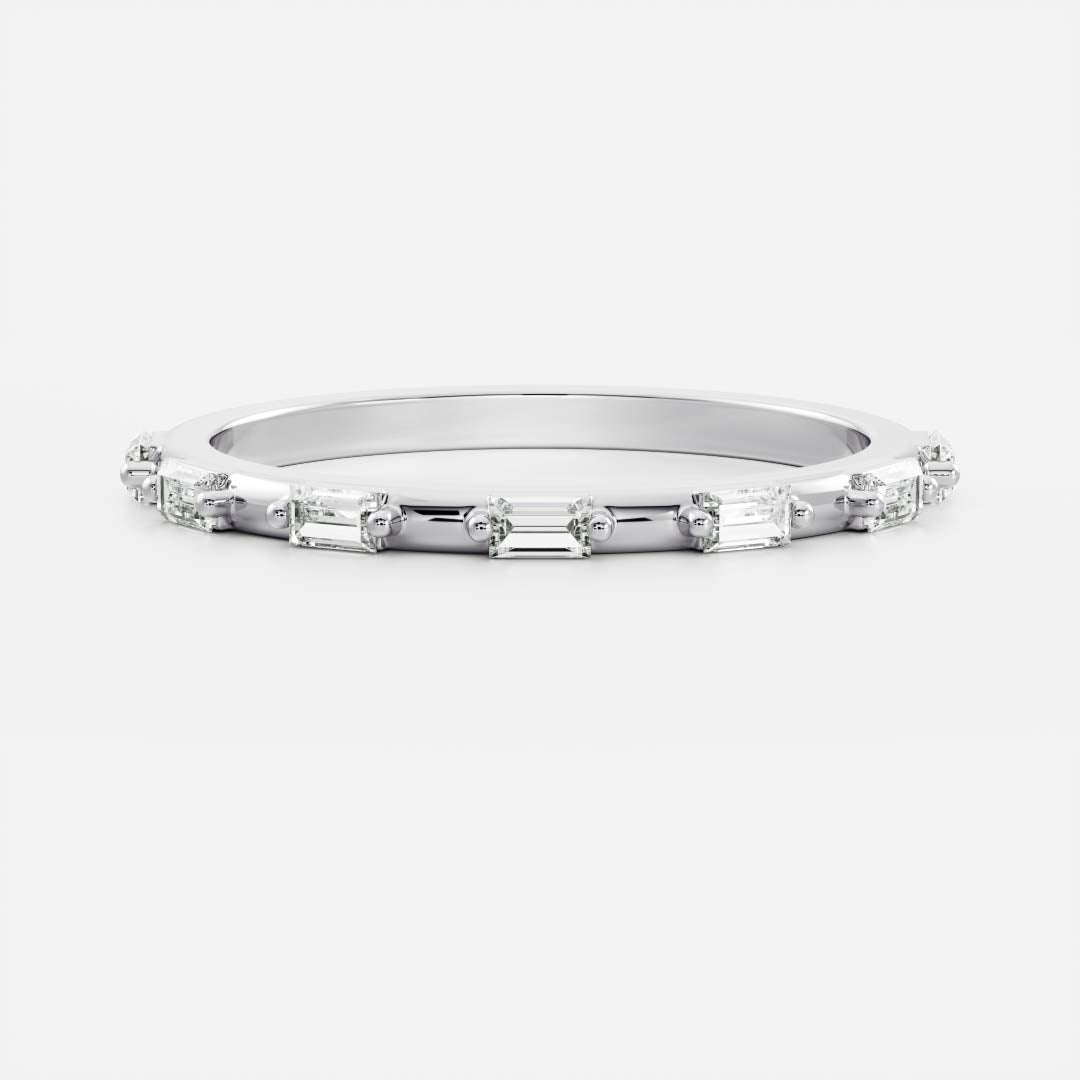 East West Half Eternity- 0.65 CT Baguette Moissanite Wedding Band