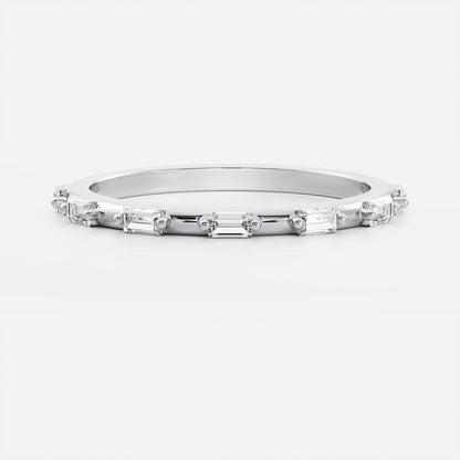 East West Half Eternity- 0.65 CT Baguette Moissanite Wedding Band