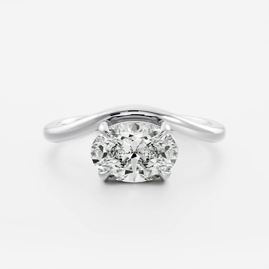 Solitaire- 1.0 CT Oval Moissanite Engagement Ring