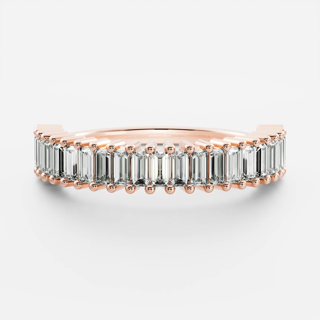Half Eternity- 2.73 CT Baguette Moissanite Wedding Band