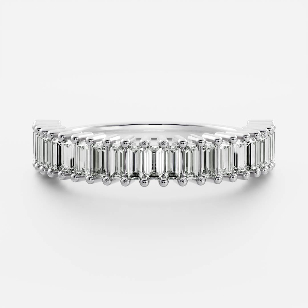 Half Eternity- 2.73 CT Baguette Moissanite Wedding Band