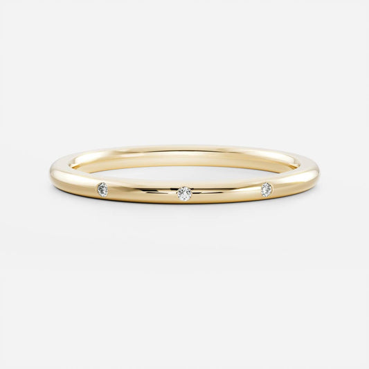 Half Eternity- 0.20 CT Oval Moissanite Wedding Band