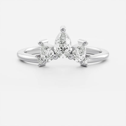 Half Eternity- 0.20 CT Oval Moissanite Wedding Band