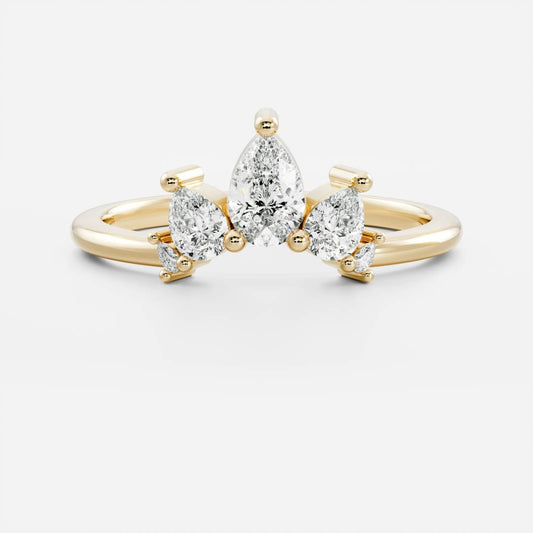 Half Eternity- 0.20 CT Oval Moissanite Wedding Band