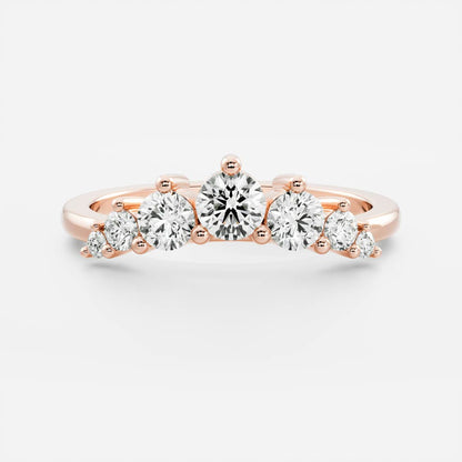 Half Eternity- 0.20 CT Oval Moissanite Wedding Band