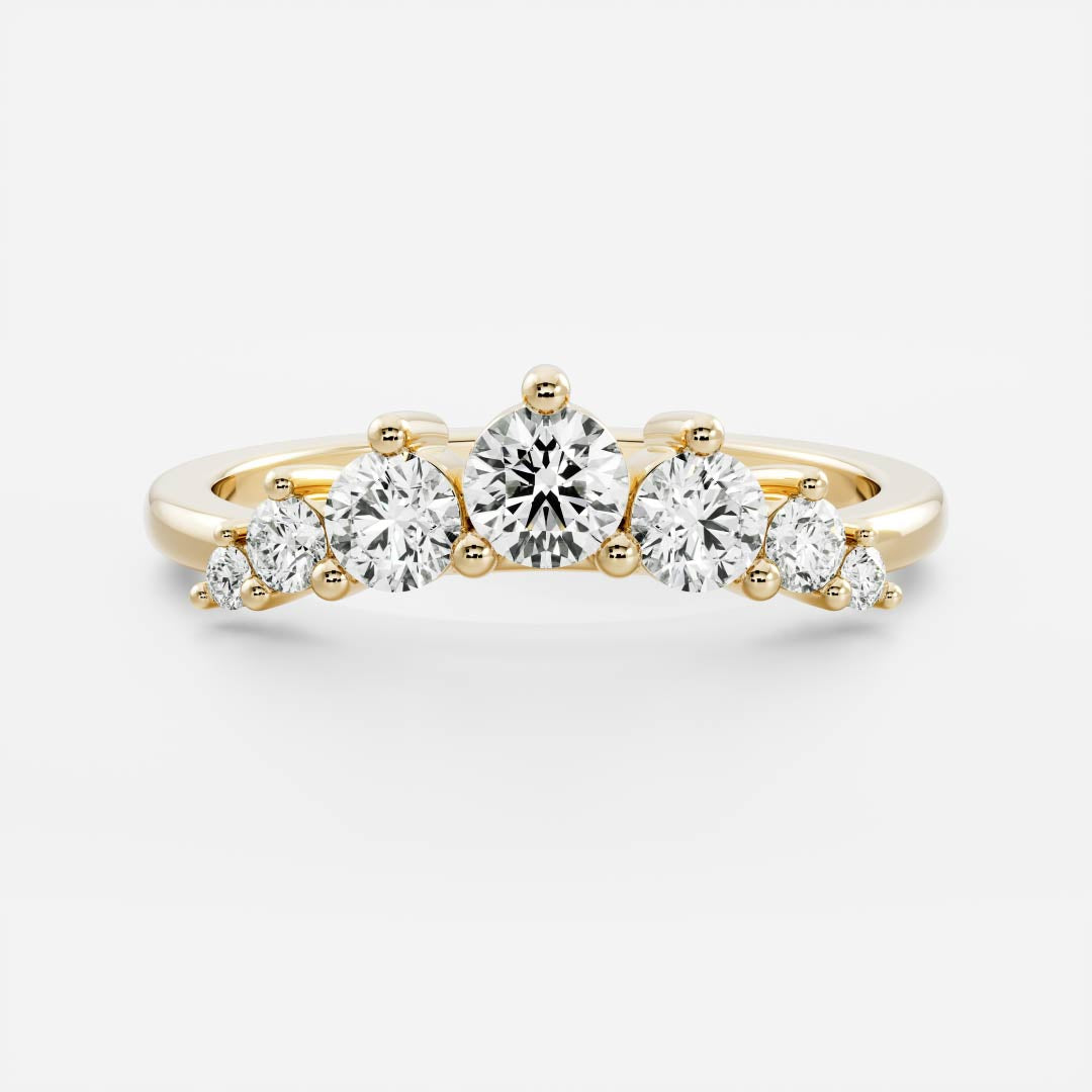 Half Eternity- 0.20 CT Oval Moissanite Wedding Band