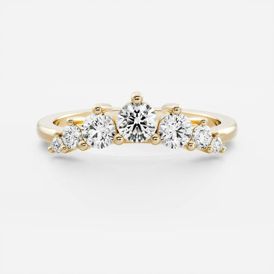 Half Eternity- 0.20 CT Oval Moissanite Wedding Band