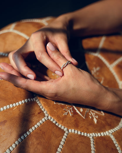 0.54 CT Round Criss Cross Style Lab Grown Diamond Wedding Band