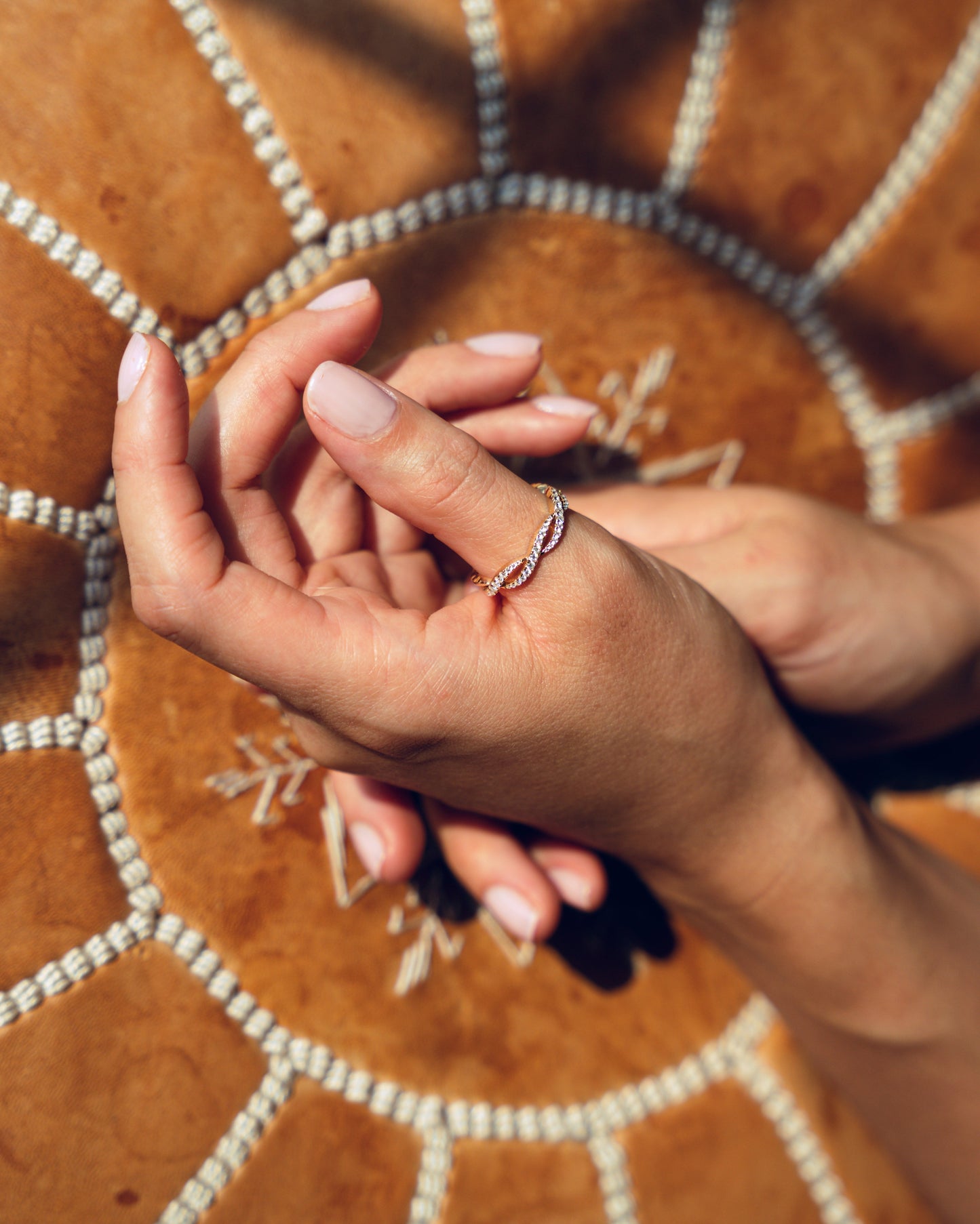 0.54 CT Round Criss Cross Style Lab Grown Diamond Wedding Band