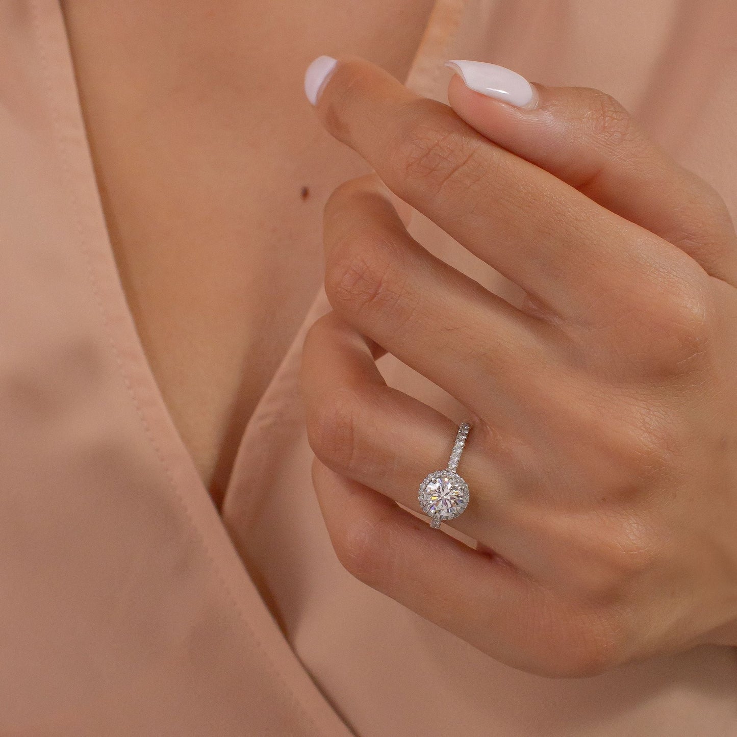 Halo & Pave-Round Lab Grown Diamond Engagement Ring