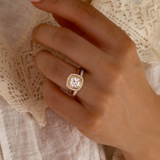 Halo & Milgrain-Cushion Lab Grown Diamond Engagement Ring